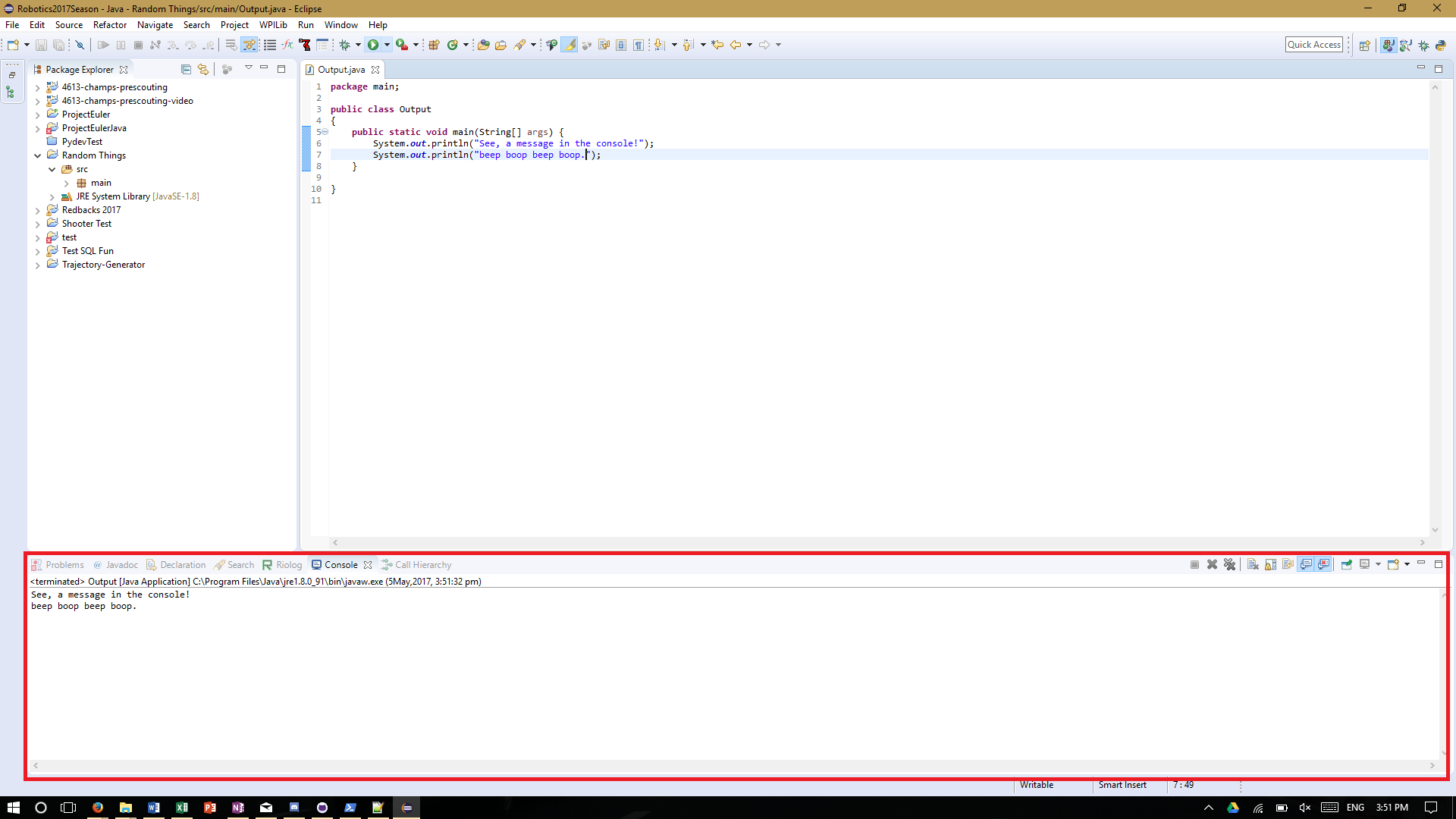 Core elements of programs Output ProgrammingJavaGuide